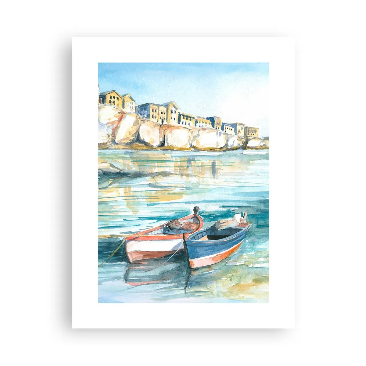 Plakat - Landskab i azurblå - 30x40 cm
