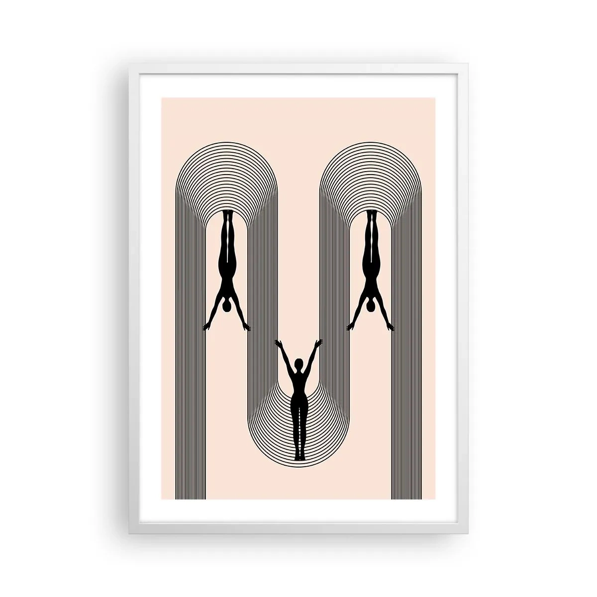 Plakat i hvid ramme - På hovedet nedad - 50x70 cm