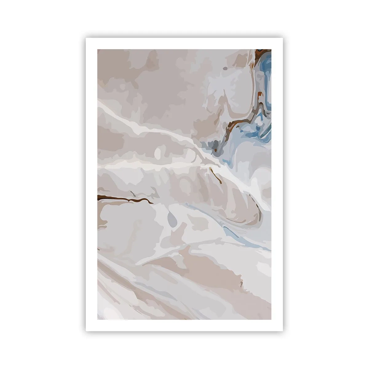 Plakat - Blå slynger sig under det hvide - 61x91 cm