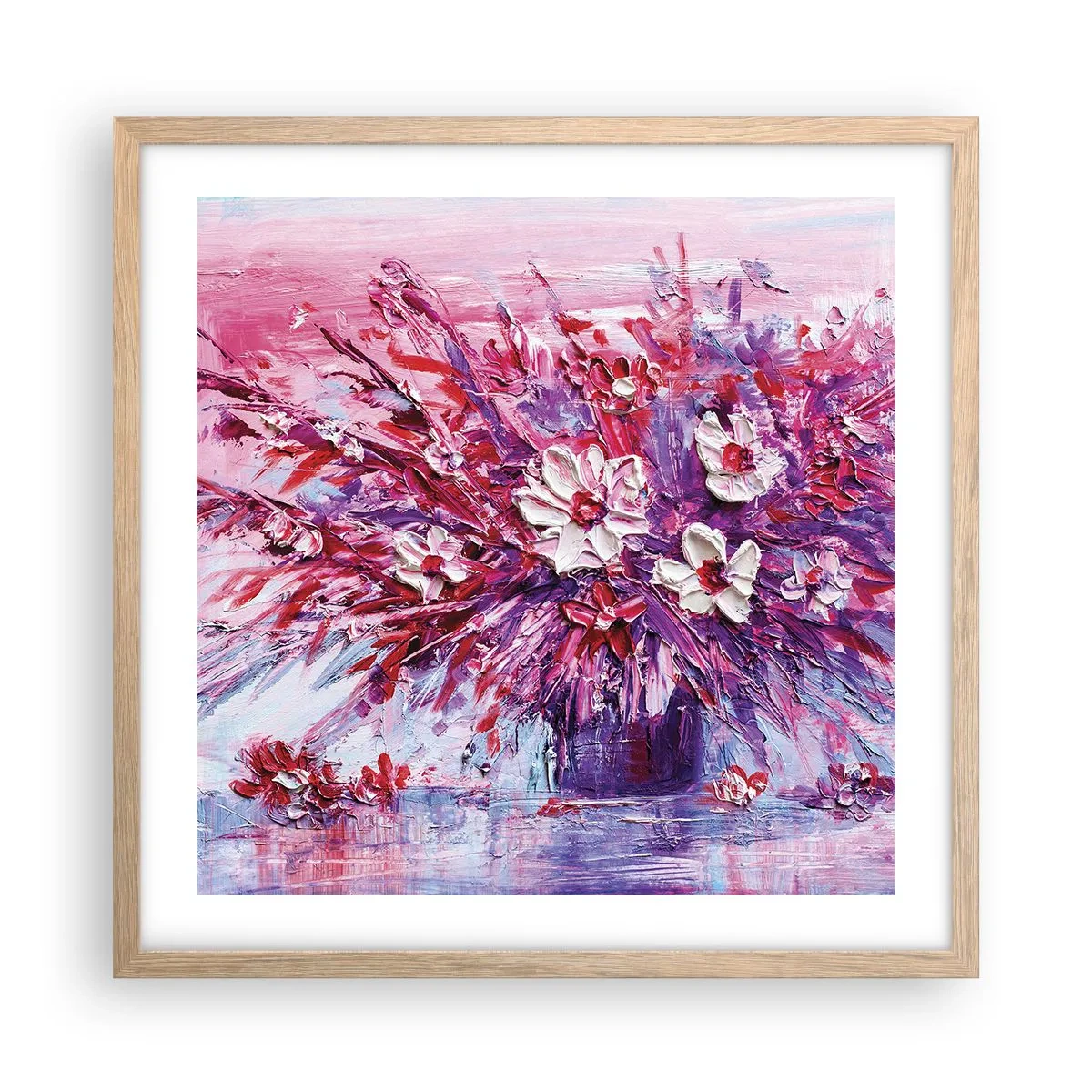 Plakat i ramme af lyst egetræ - Uskyld og lidenskab  - 50x50 cm