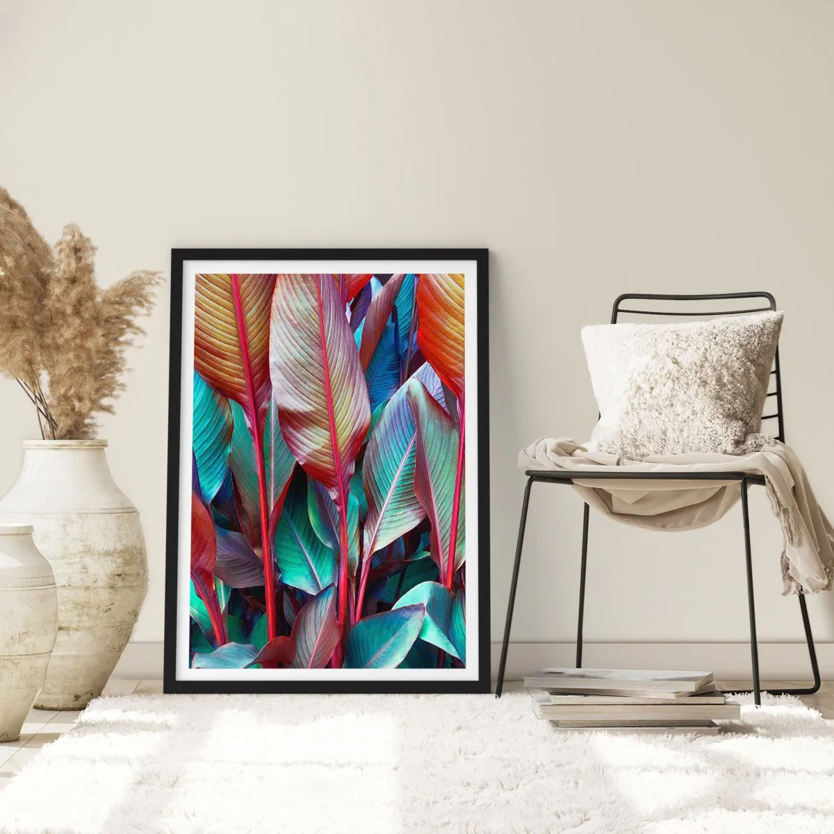 Plakat i sort ramme - Farverigt krat - 70x100 cm