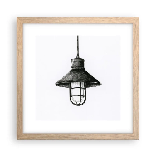 Plakat i ramme af lyst egetræ - Som for mange år siden... - 30x30 cm