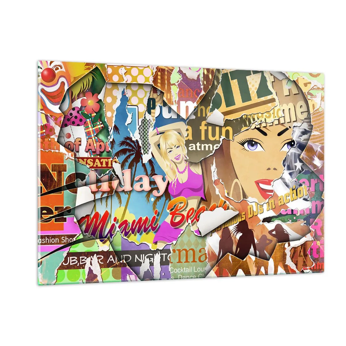 Billede på glas - Tilbageblikke på ferien - 120x80 cm