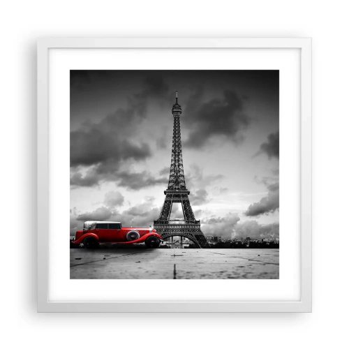 Plakat i hvid ramme - For ikke så længe siden i Paris - 40x40 cm