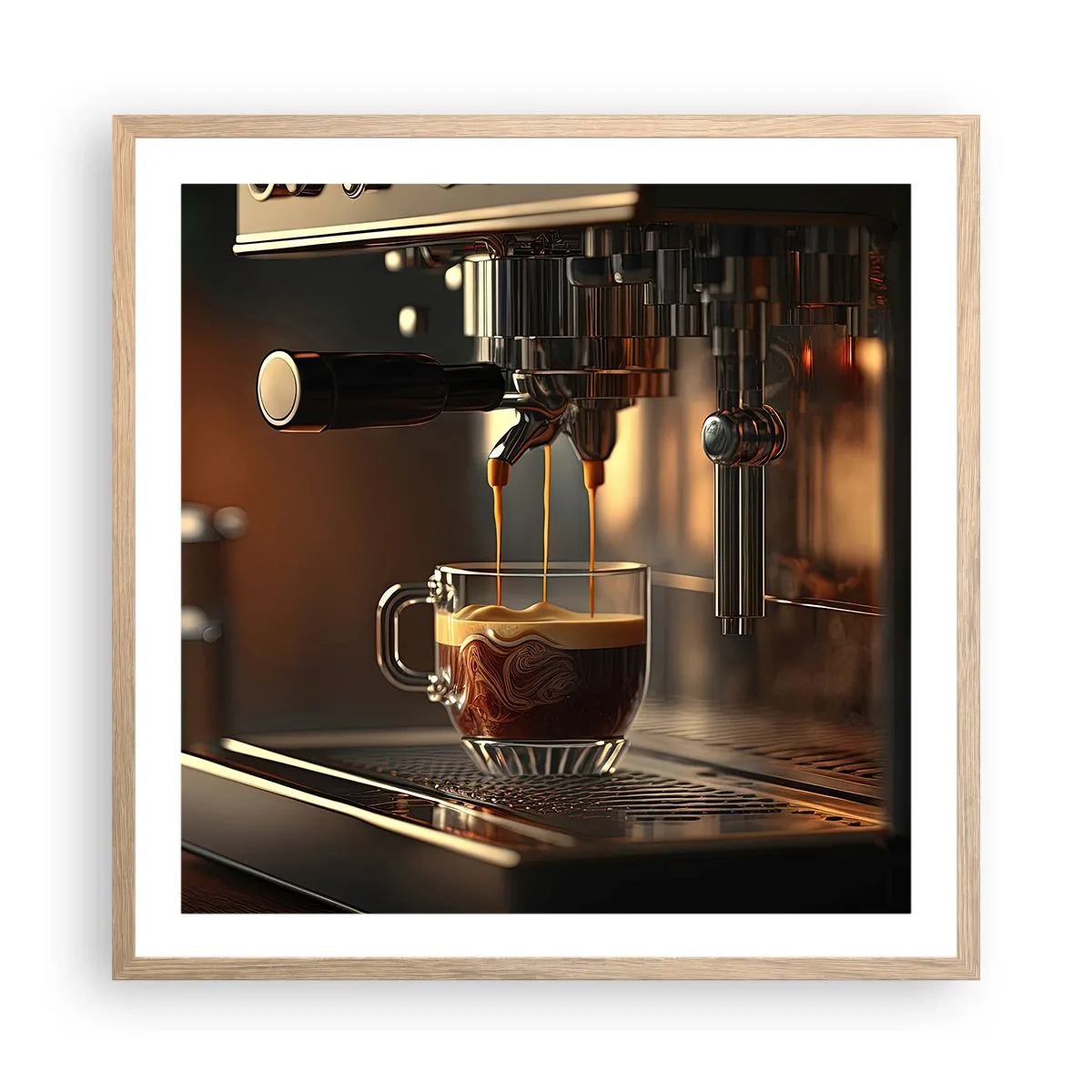 Plakat i ramme af lyst egetræ - En sensuel blanding - 60x60 cm