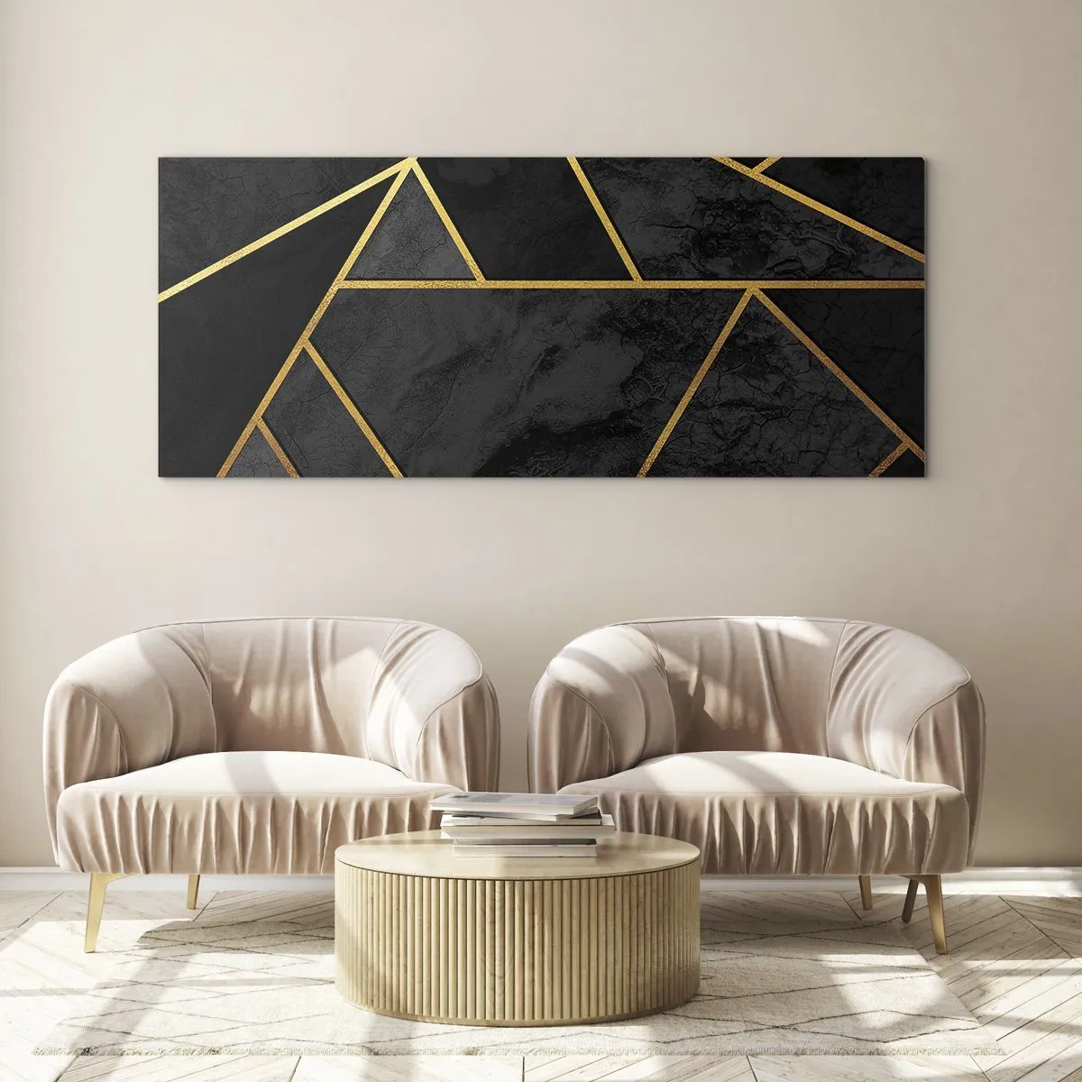 Billede på glas - Mørke og lys - 100x40 cm