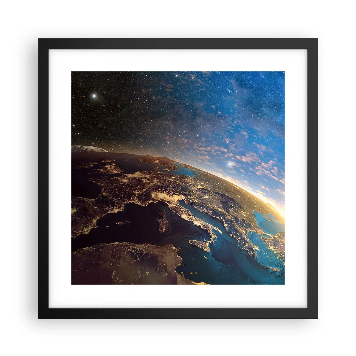 Plakat i sort ramme - Lad os se på hinanden på afstand - 40x40 cm