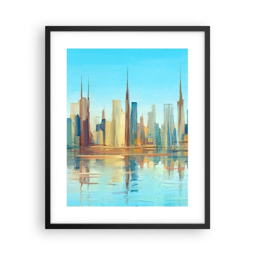 Plakat i sort ramme - Solrig metropol - 40x50 cm