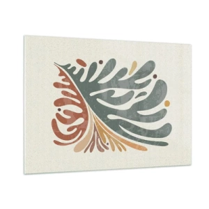 Billede på glas - Flerfarvet blad - 100x70 cm