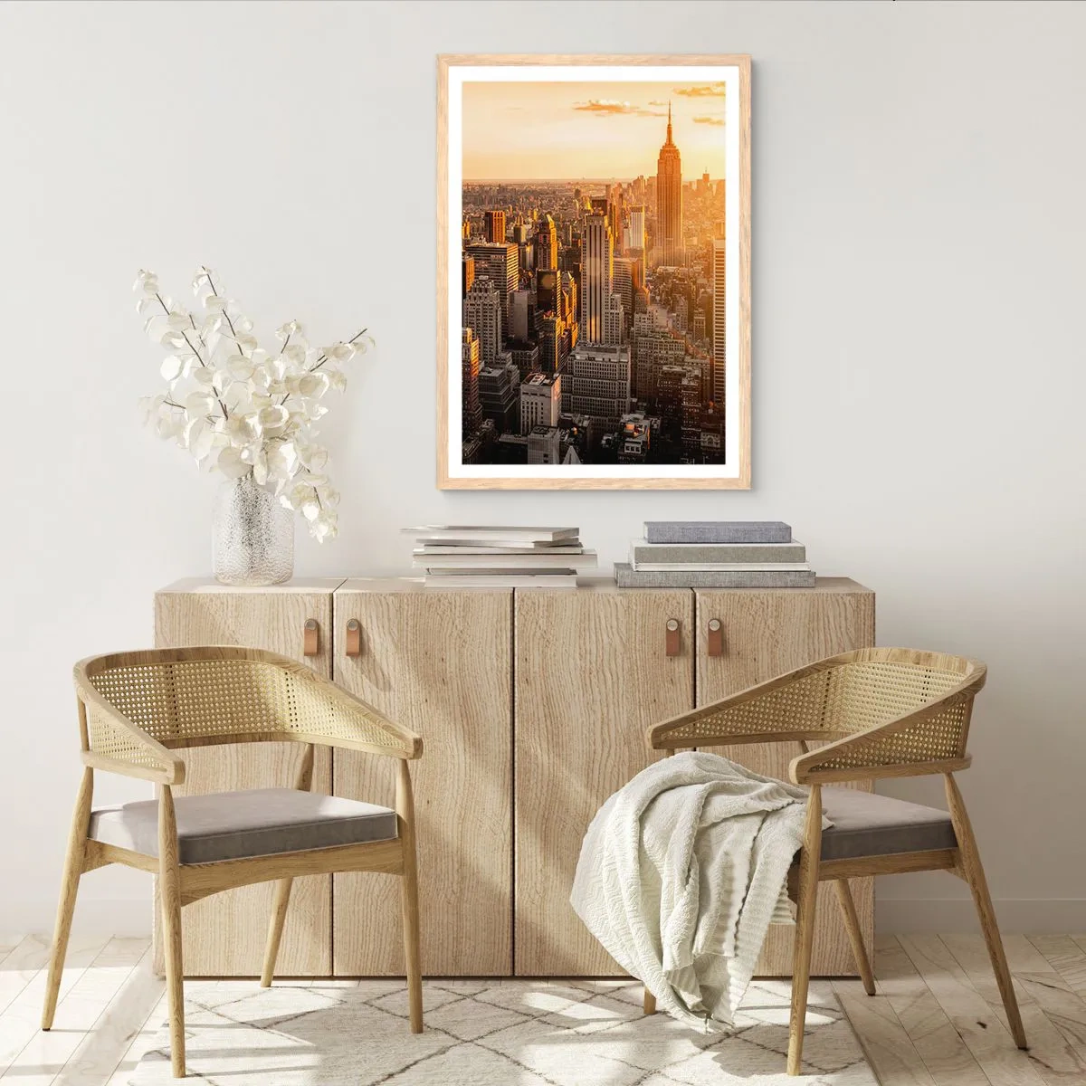 Plakat i ramme af lyst egetræ - At vokse i solen - 70x100 cm