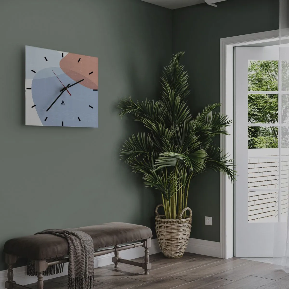 Vægur, Uret - Pastelfarvede relationer - 40x40 cm