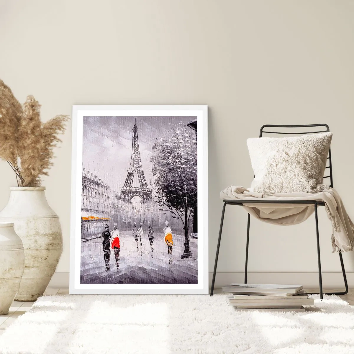 Plakat i hvid ramme - En parisisk spadseretur - 40x50 cm