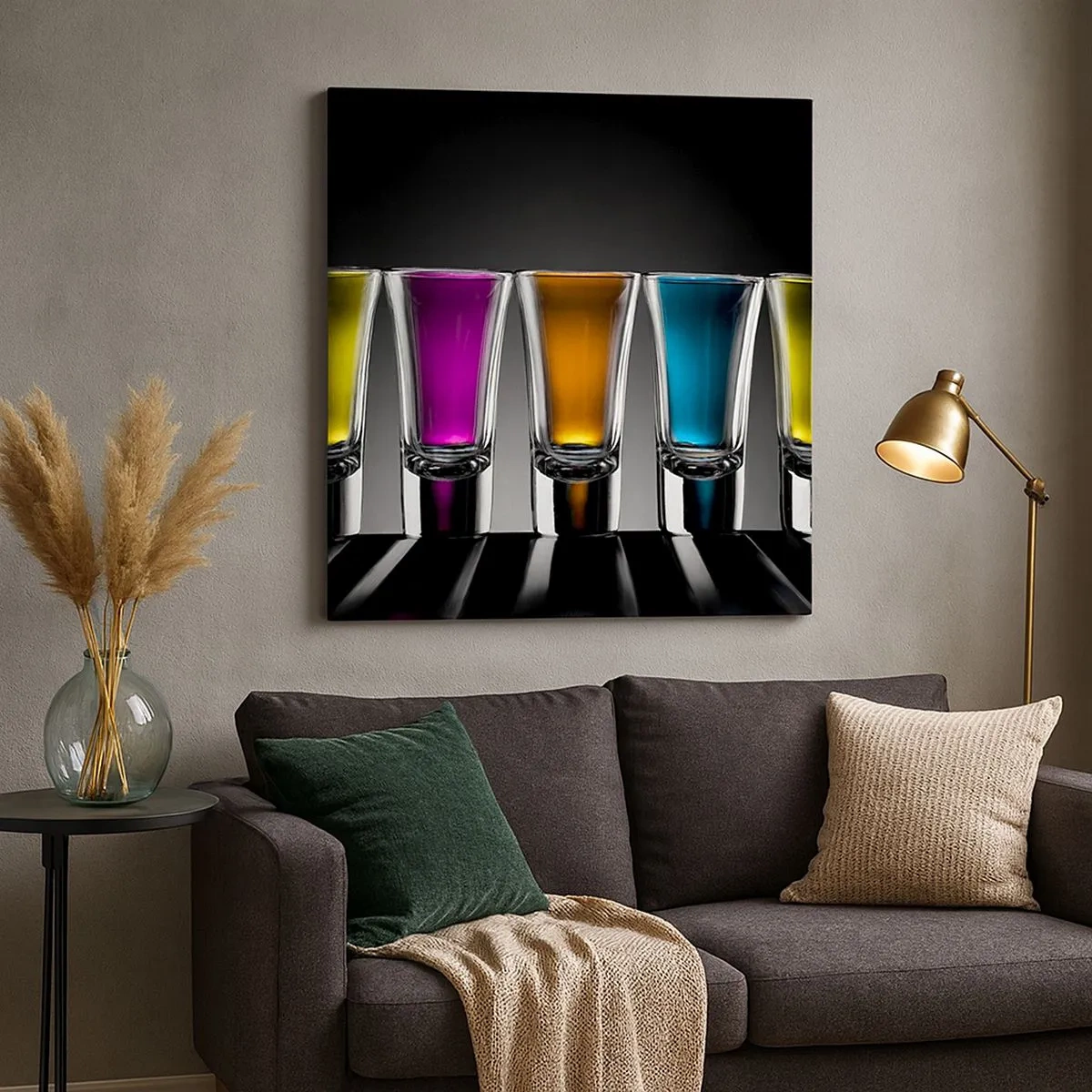 Lærredstryk - Billede på lærred - Glædens farver - 30x30 cm