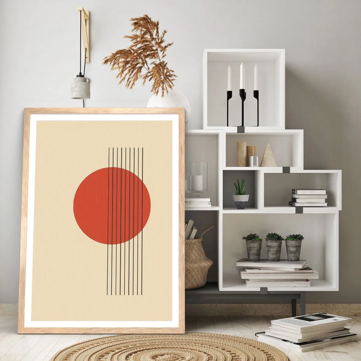Plakat i ramme af lyst egetræ - Og så videre - 30x40 cm