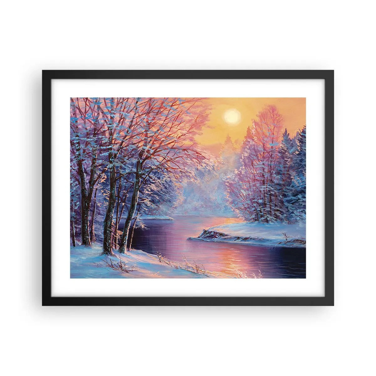 Plakat i sort ramme - Vinterens farver - 50x40 cm
