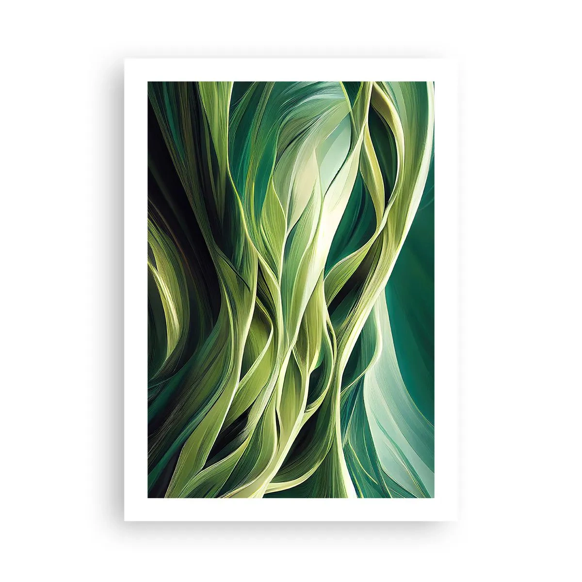 Plakat - Et abstrakt spil med grønt - 50x70 cm