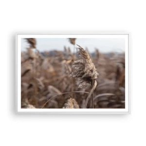 Plakat i hvid ramme - Tid til at flyve væk med vinden - 100x70 cm