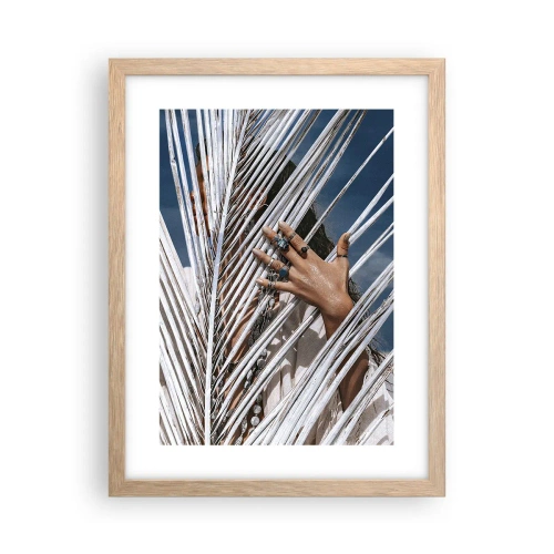 Plakat i ramme af lyst egetræ - Shamanens kæreste? - 30x40 cm