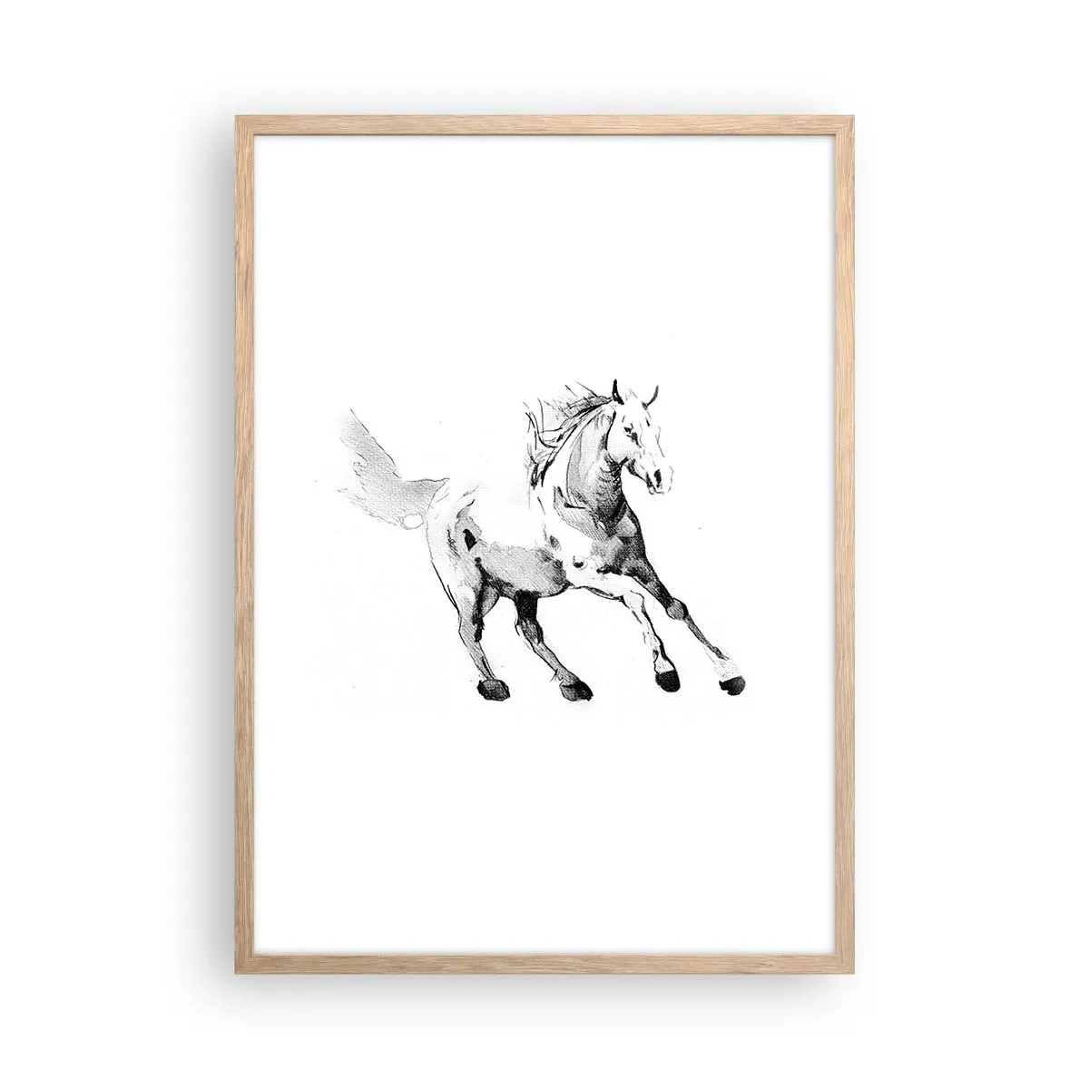 Plakat i ramme af lyst egetræ - Utæmmet sjæl - 50x70 cm