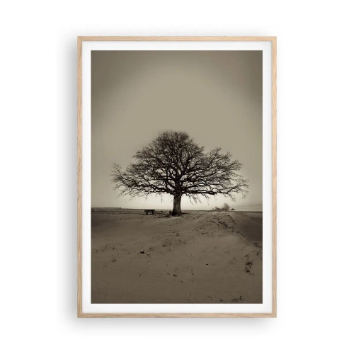 Plakat i ramme af lyst egetræ - Herfra og til evigheden - 70x100 cm