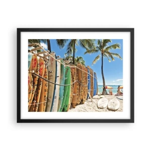 Plakat i sort ramme - Solrig sjov - 50x40 cm