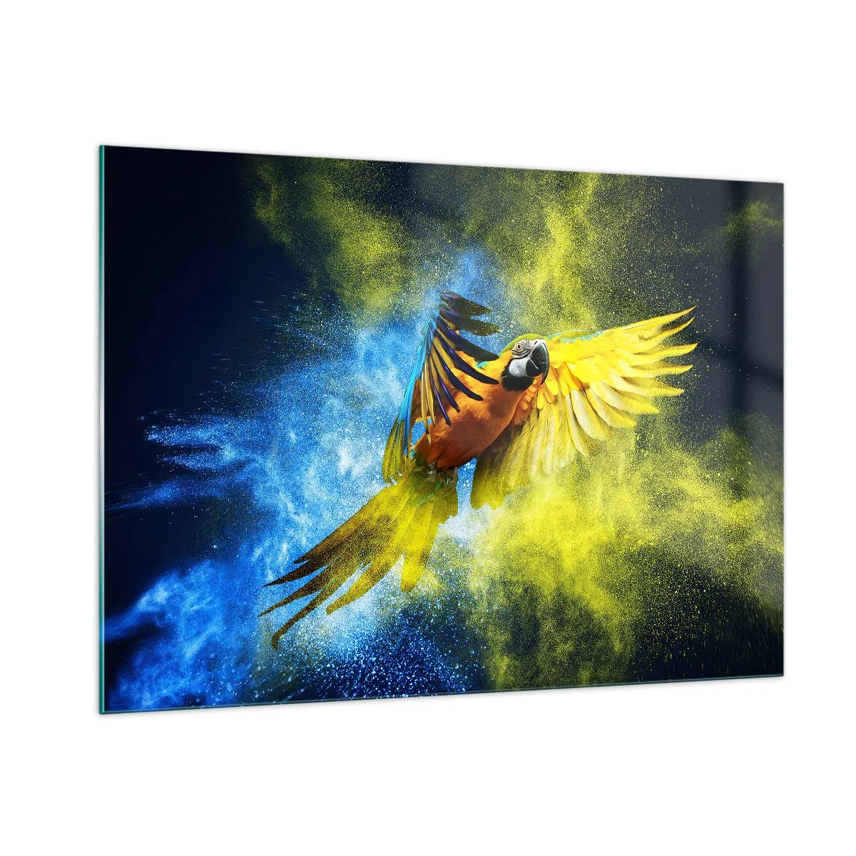 Billede på glas - I det blå-gyldne støv - 100x70 cm