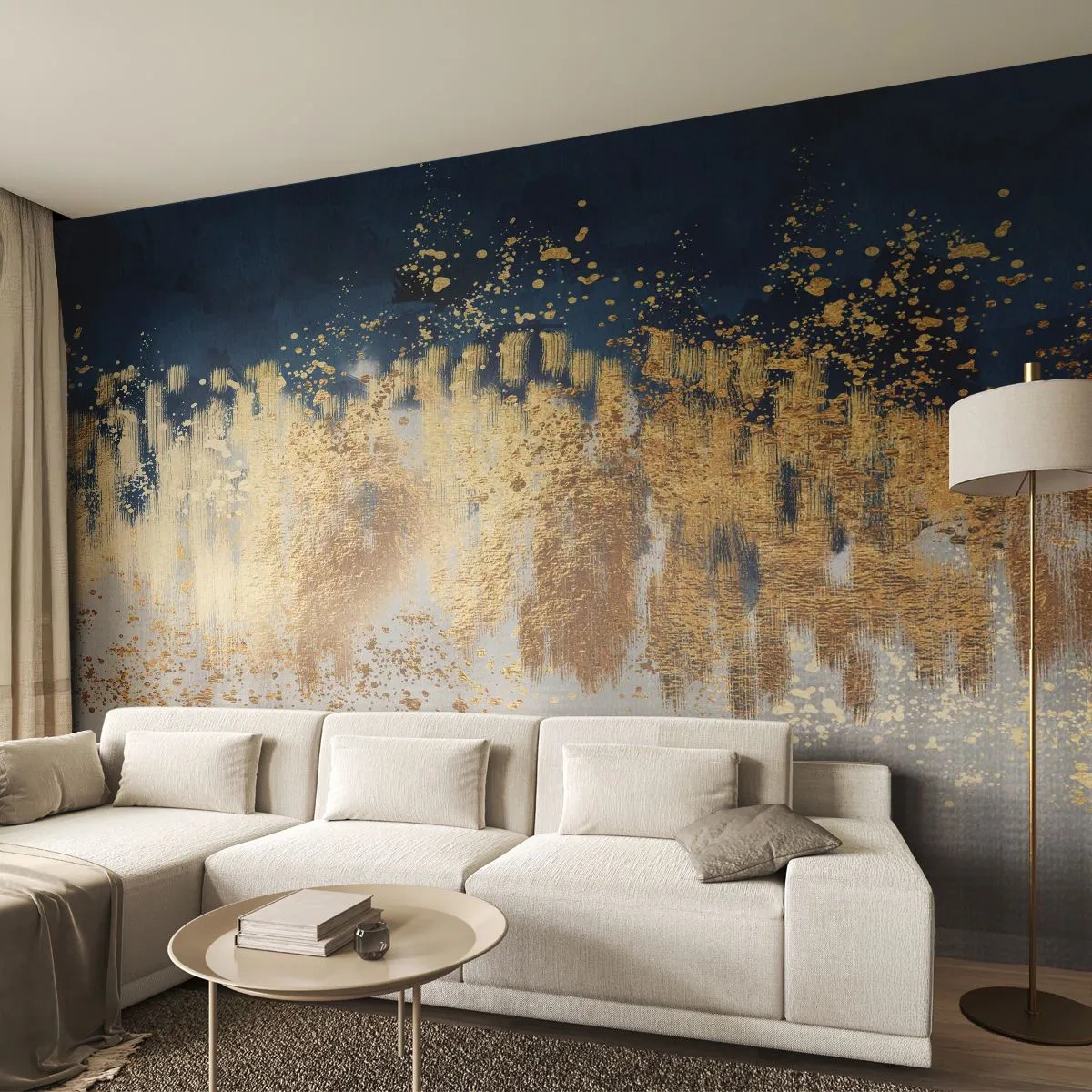 Fototapet Premium Canvas - Moderne komposition med gnist - Stykke, Art Deco, Glamour - 250x175 cm