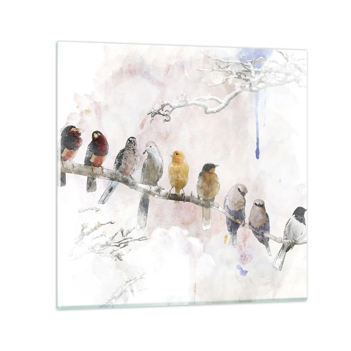 Billede på glas - Møde med vinger - 60x60 cm