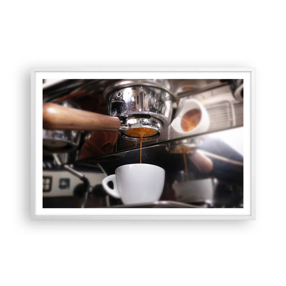 Plakat i hvid ramme - Et godt øjeblik på dagen - 91x61 cm