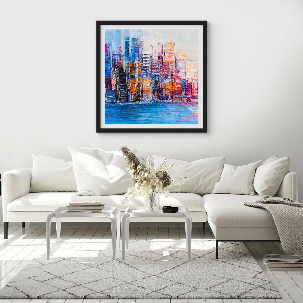 Plakat i sort ramme - En glad metropol - 50x50 cm