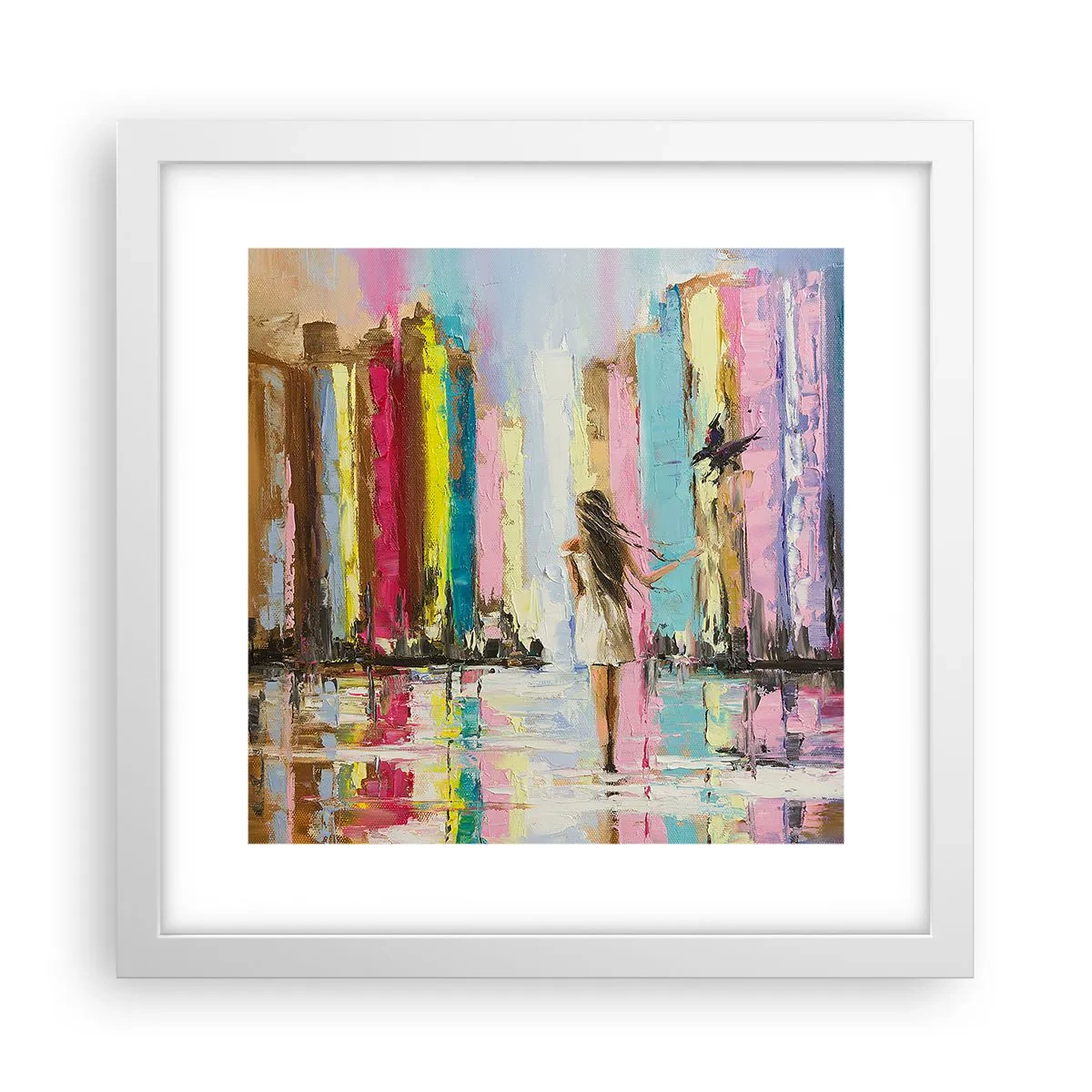 Plakat i hvid ramme - Følg mig - 30x30 cm