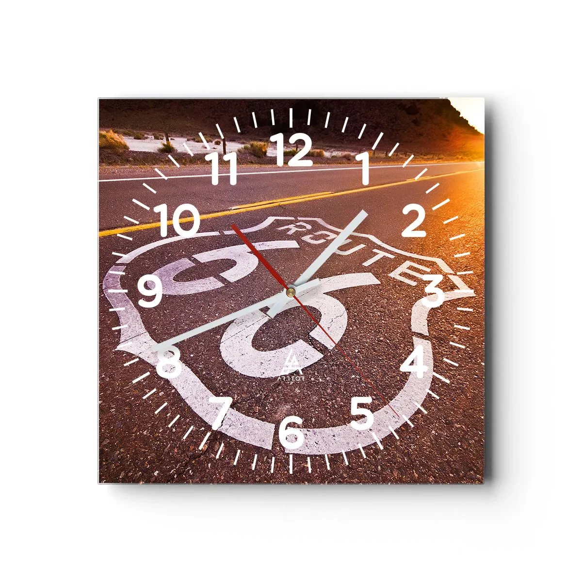 Vægur, Uret - Den berømte Route 66 - 40x40 cm