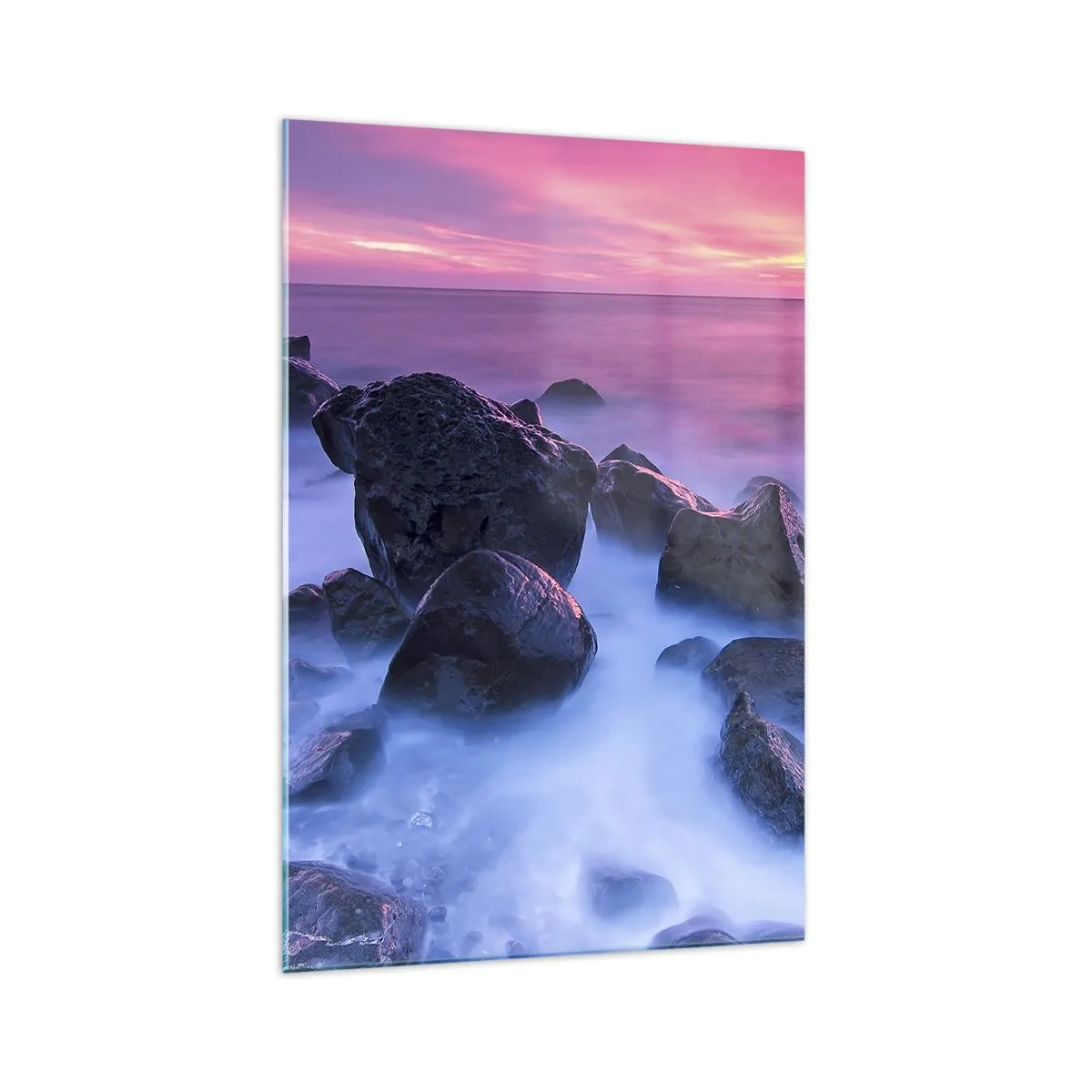 Billede på glas - Fødsel i glimmer og tåge - 70x100 cm