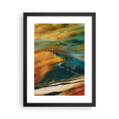 Plakat i sort ramme - Toscansk landskab - 30x40 cm