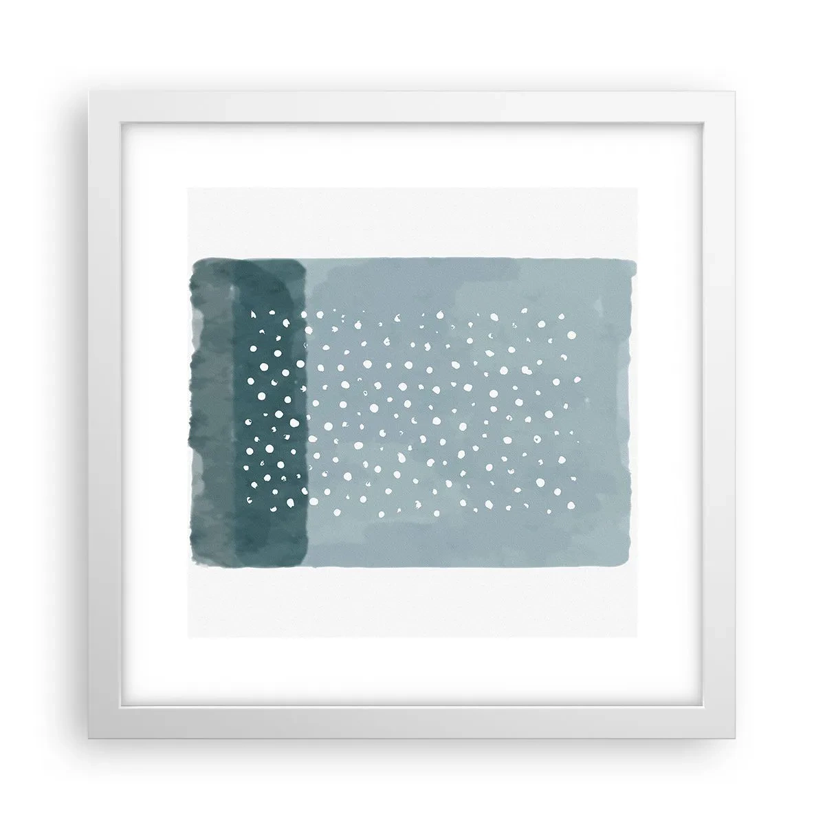 Plakat i hvid ramme - Dyrket i blåt - 30x30 cm