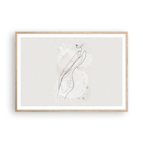 Plakat i ramme af lyst egetræ - At forvilde sig med blikket - 100x70 cm