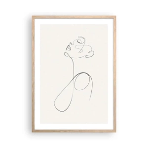 Plakat i ramme af lyst egetræ - Sløjfet i drømme - 50x70 cm