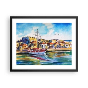 Plakat i sort ramme - Regnbue eftermiddag - 50x40 cm