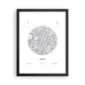 Plakat i sort ramme - Madrids anatomi - 30x40 cm