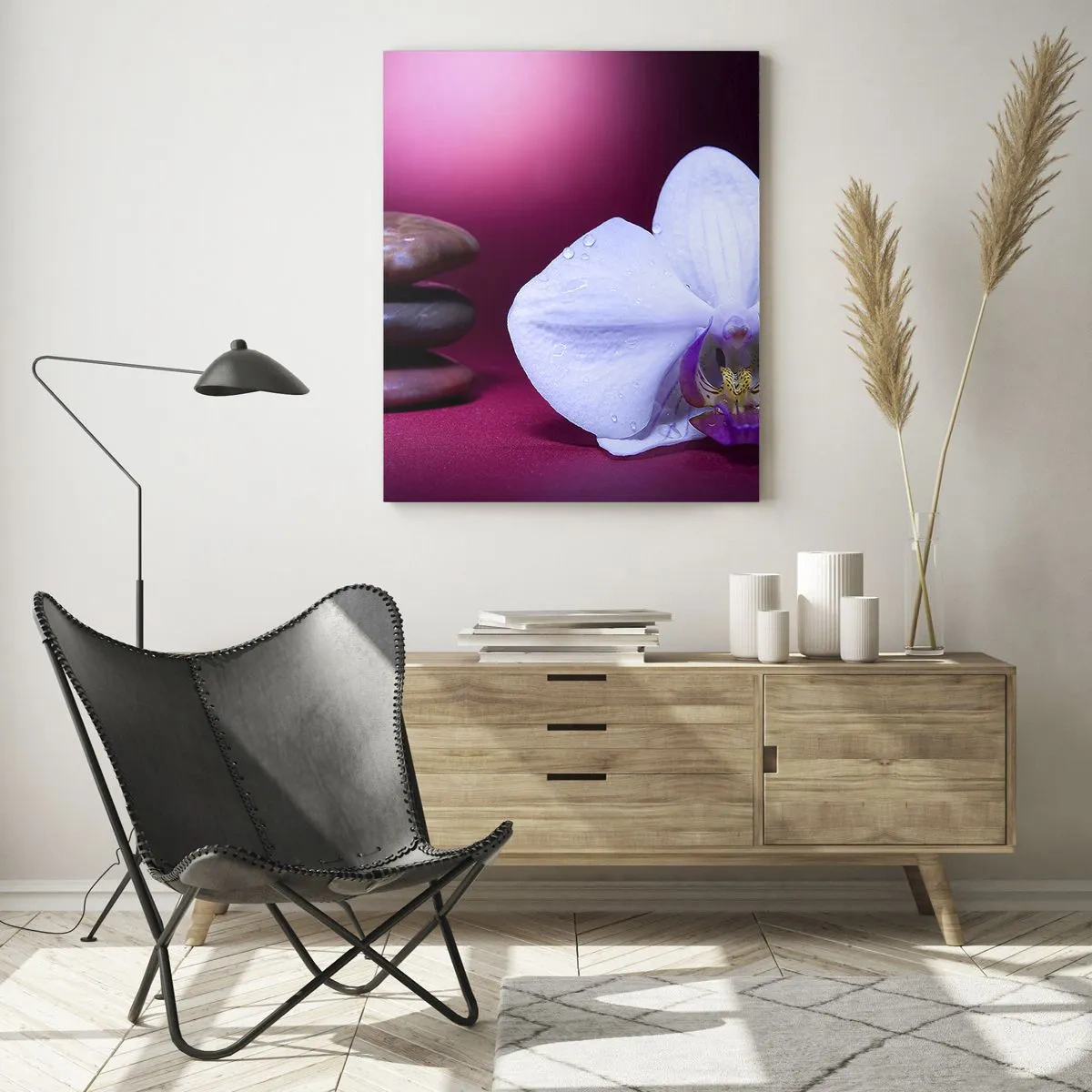 Billede på glas - En undersøgelse af friskhed i lilla - 70x100 cm