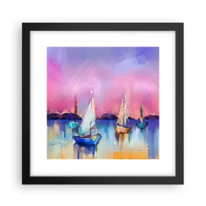 Plakat i sort ramme - Retning: brede farvande - 30x30 cm