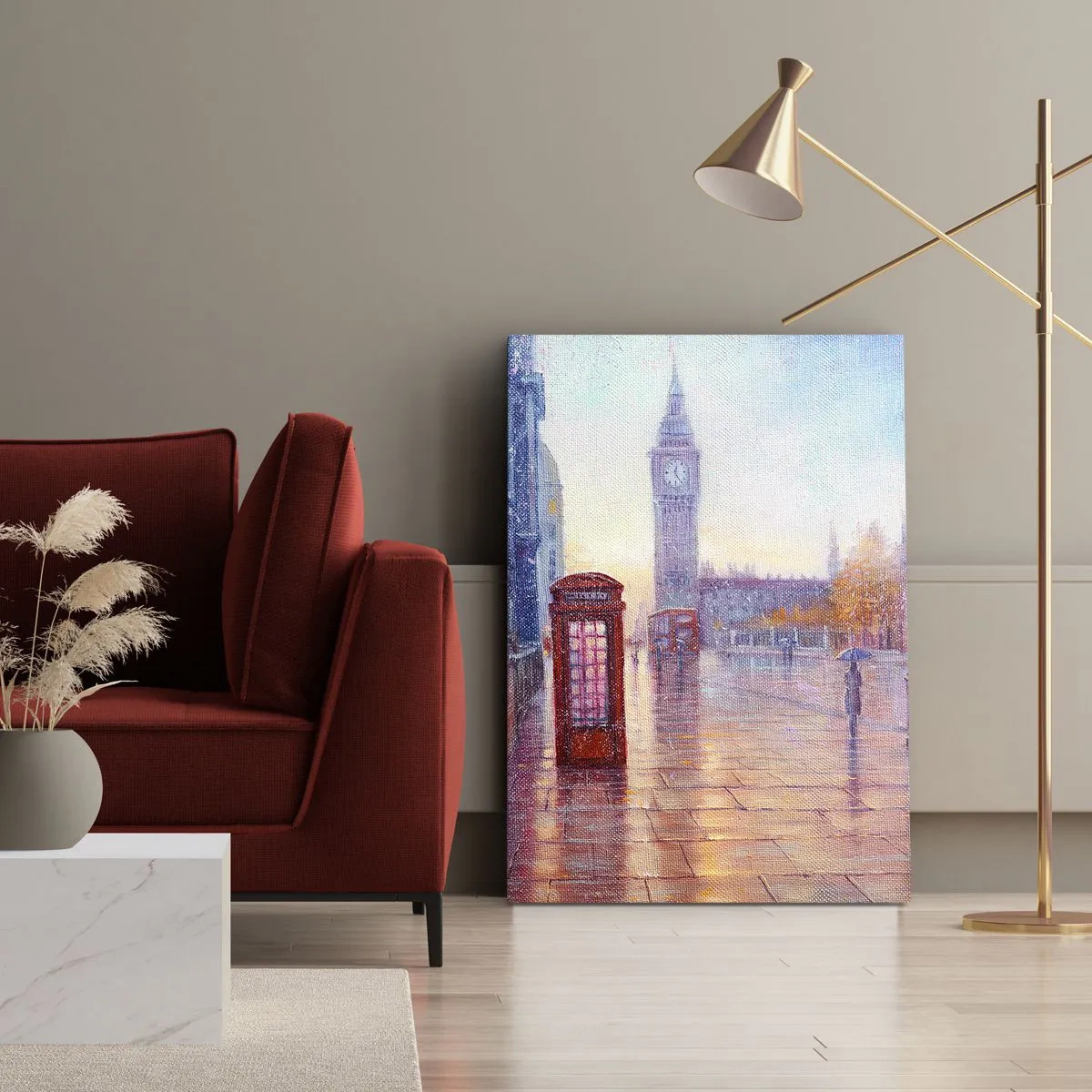 Lærredstryk - Billede på lærred - En efterårsdag i London - 50x70 cm