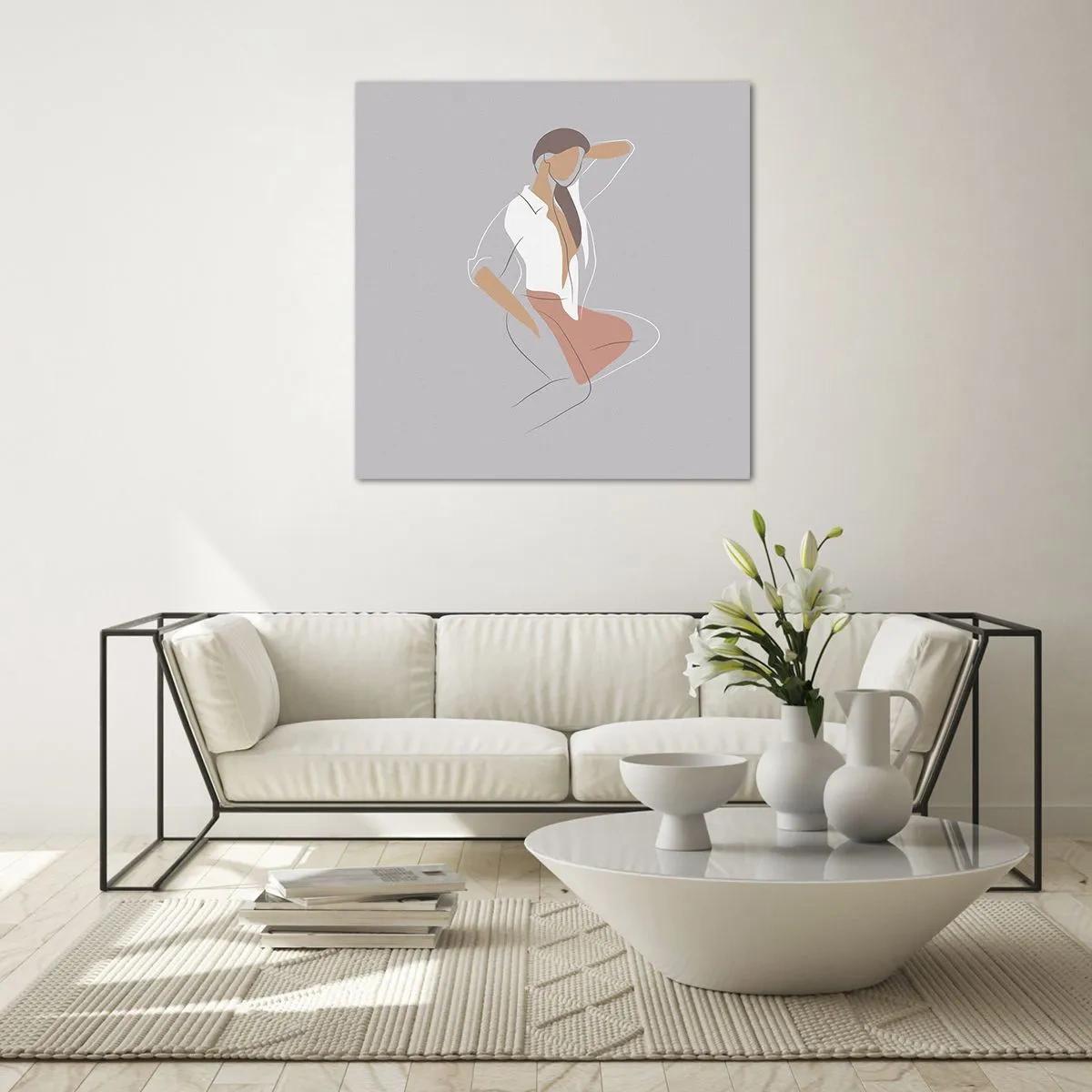 Billede på glas - Omrids af nåde - 70x70 cm