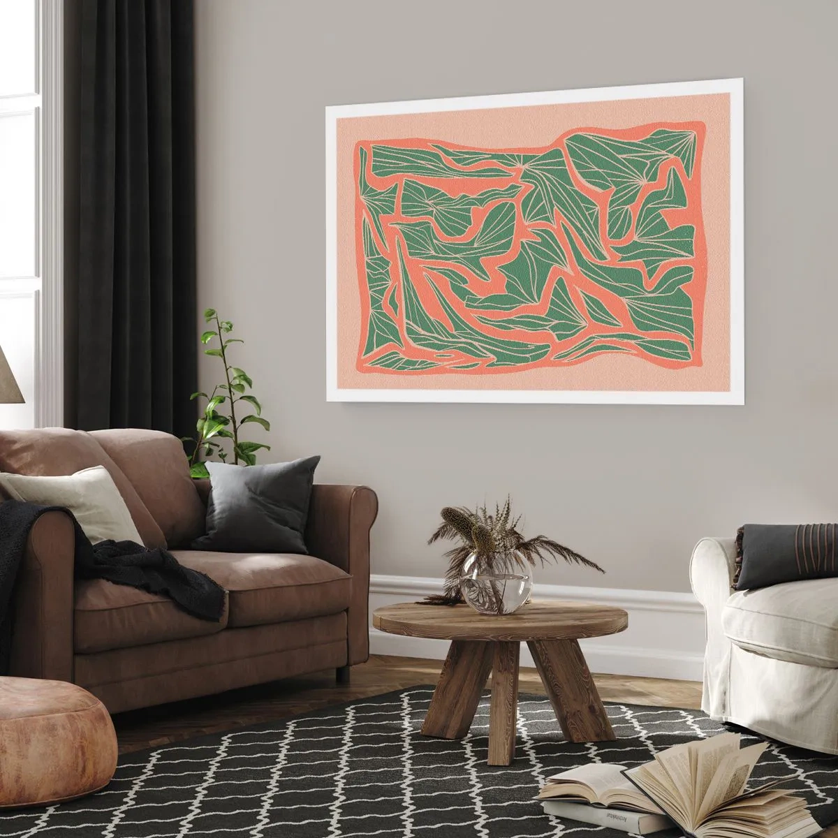 Plakat - En kamp mellem koral og grøn - 40x30 cm