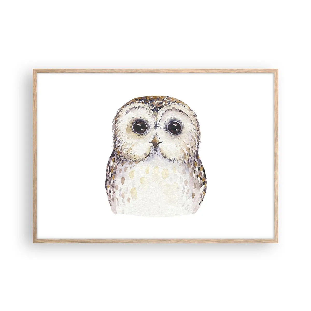 Plakat i ramme af lyst egetræ - Se mig i øjnene - 100x70 cm