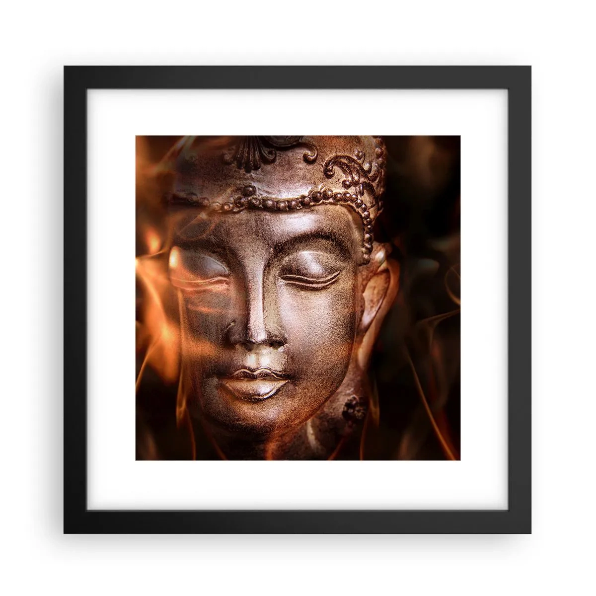 Plakat i sort ramme - Den eksisterer kun her og nu - 30x30 cm