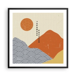 Plakat i sort ramme - I den japanske ånd - 60x60 cm