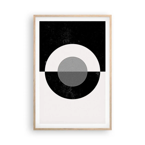 Plakat i ramme af lyst egetræ - Harmoni i sort og hvidt - 61x91 cm
