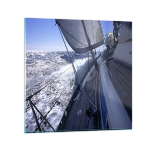 Billede på glas - Jeg ved, hvad det vil sige at være en fugl - 50x50 cm