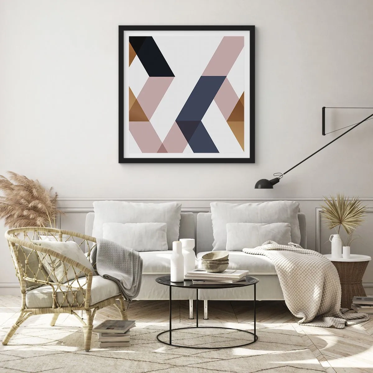 Plakat i sort ramme - Planer og vinkler - 30x30 cm